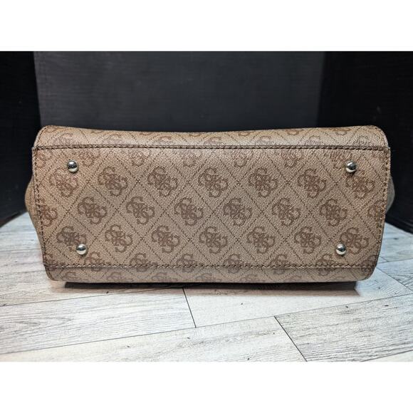 GUESS Nissana Ladies Satchel Tote Brown Handbag Purse Missing Some Packing New - Picture 11 of 12